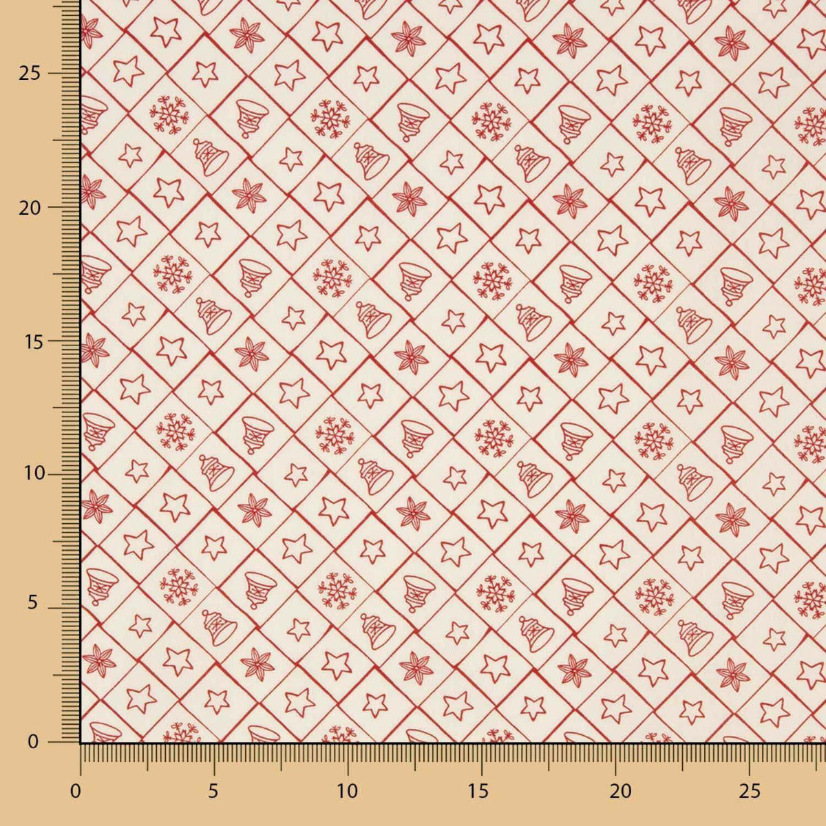 Popelín Navidad Iconos Crudo - Ribes y Casals