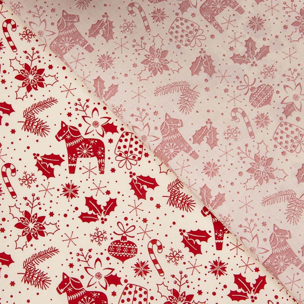 Popelín Navidad Motivos Crudo - Ribes y Casals