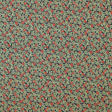 Popelín Navidad Poinsettias Azul - Ribes y Casals