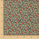 Popelín Navidad Poinsettias Azul - Ribes y Casals