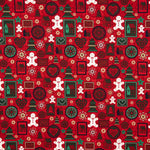 Popelín Navidad Print Rojo - Ribes y Casals