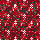 Popelín Navidad Print Rojo - Ribes y Casals