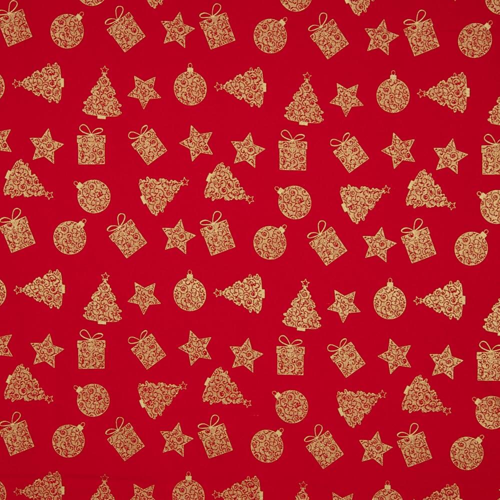 Popelín Navidad Regalos Rojo - Ribes y Casals