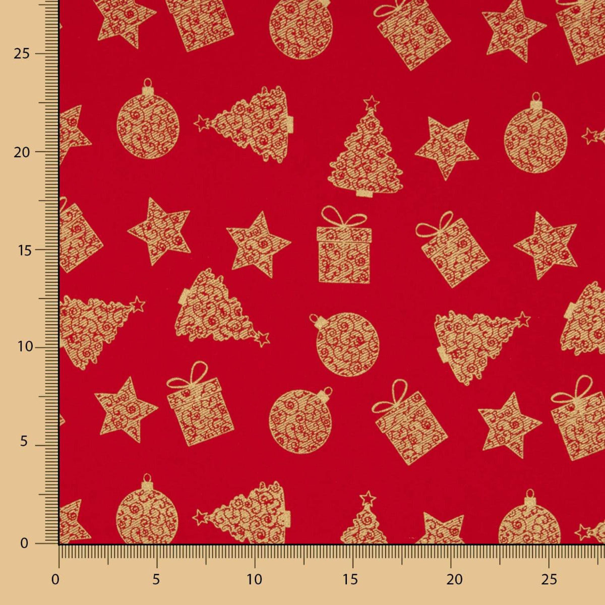 Popelín Navidad Regalos Rojo - Ribes y Casals