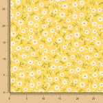 Popelín Orgánico Infantil Margaritas Amarillo - Ribes y Casals