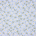 Popelín Orgánico Infantil Margaritas Azul Denim - Ribes y Casals