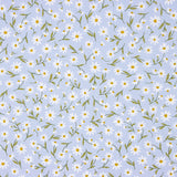 Popelín Orgánico Infantil Margaritas Azul Denim - Ribes y Casals