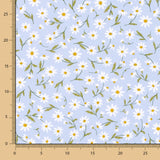 Popelín Orgánico Infantil Margaritas Azul Denim - Ribes y Casals