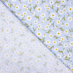 Popelín Orgánico Infantil Margaritas Azul Denim - Ribes y Casals