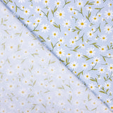 Popelín Orgánico Infantil Margaritas Azul Denim - Ribes y Casals