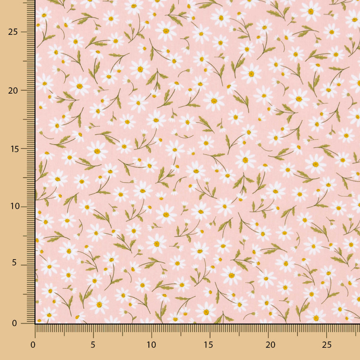 Popelín Algodón Infantil Margaritas Salmón - Ribes y Casals