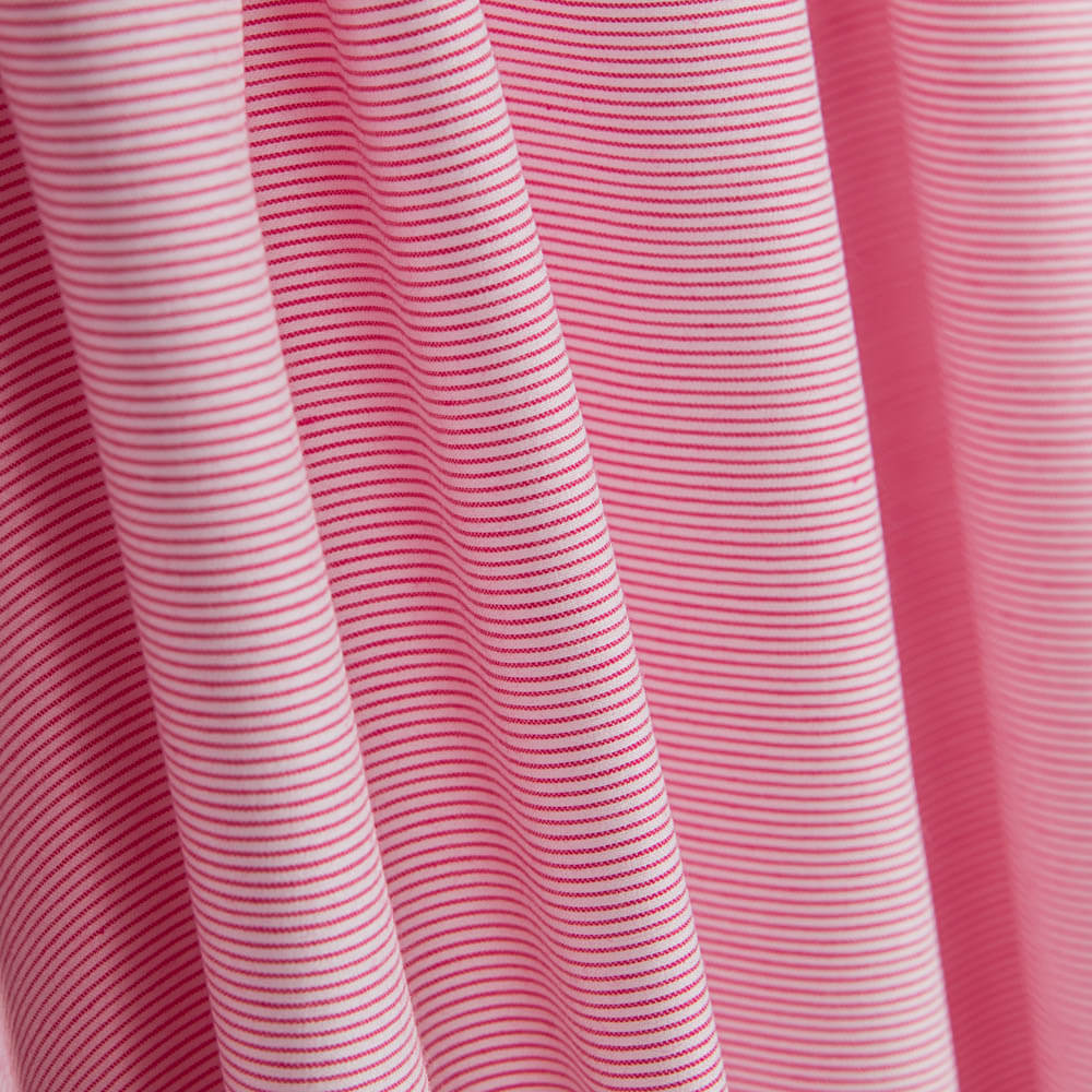 Popelín Spandex Algodón Mil Rayas Rosa - Ribes y Casals