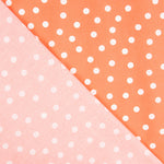 Popelín Spandex Lunares Blanco 7mm Mandarina - Ribes y Casals