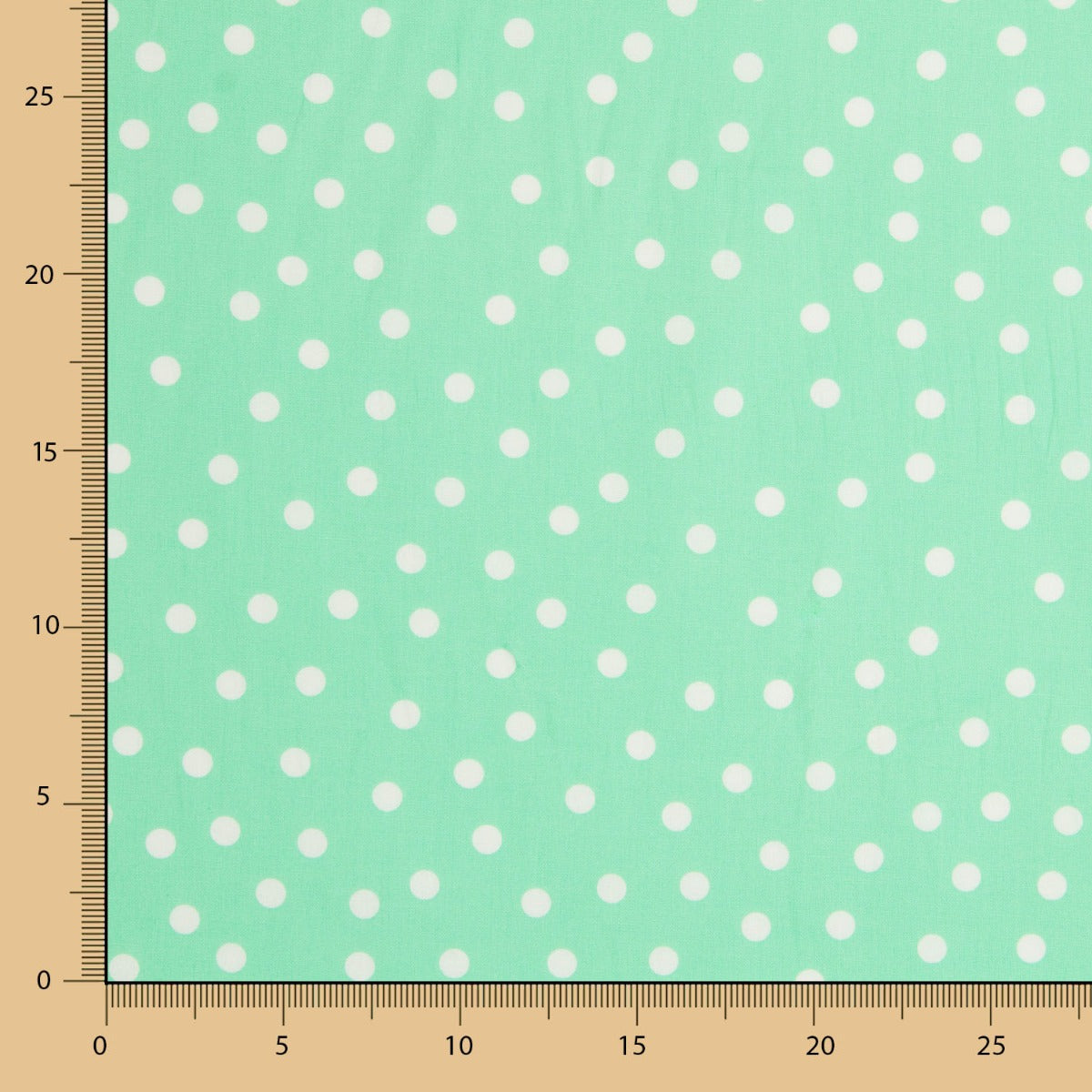Popelín Spandex Lunares Blanco 7mm Menta - Ribes y Casals