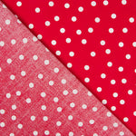 Popelín Spandex Lunares Blanco 7mm Roja - Ribes y Casals