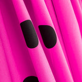 Popelín Spandex Lunares Negro 30mm Fucsia - Ribes y Casals