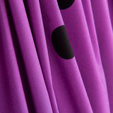 Popelín Spandex Lunares Negro 30mm Malva - Ribes y Casals