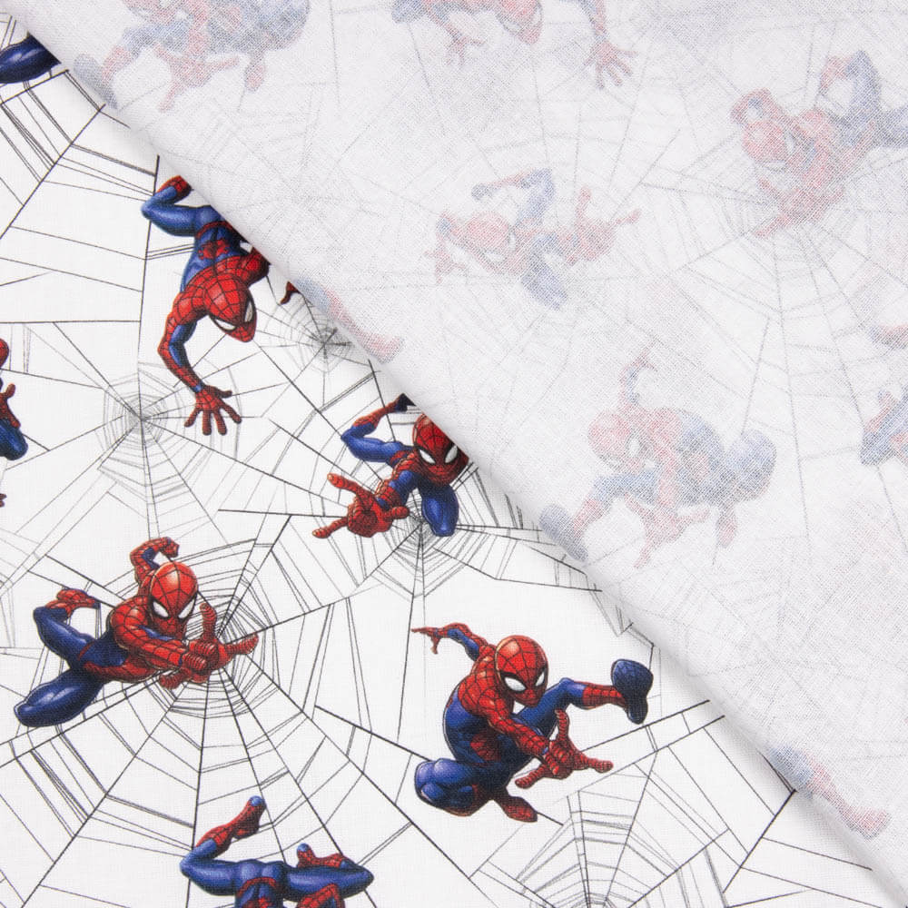Popelín Spiderman Blanco - Ribes y Casals