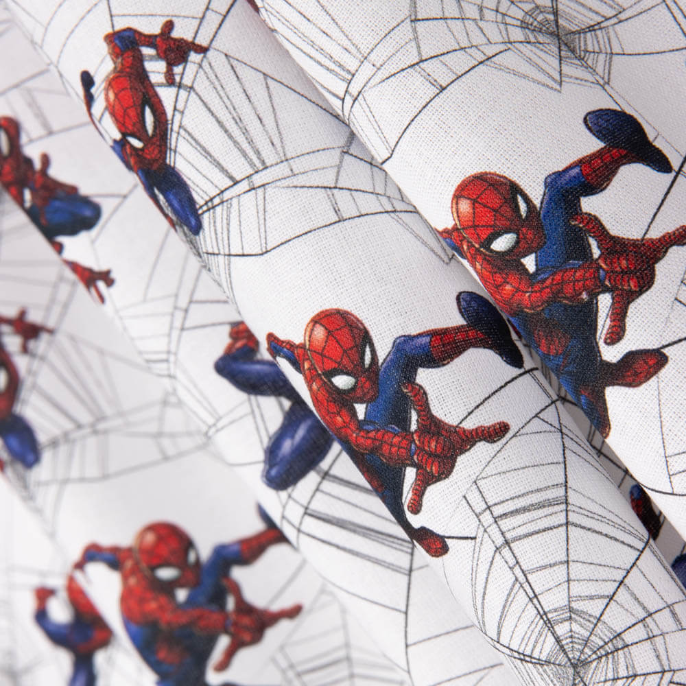 Popelín Spiderman Blanco - Ribes y Casals