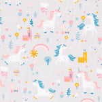 Popelín Unicornio Fantasy Gris - Ribes y Casals