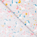 Popelín Unicornio Fantasy Gris - Ribes y Casals