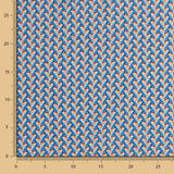 Popelín Viscosa Abanicos Wax Azul - Ribes y Casals