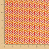 Popelín Viscosa Abanicos Wax Rojo - Ribes y Casals