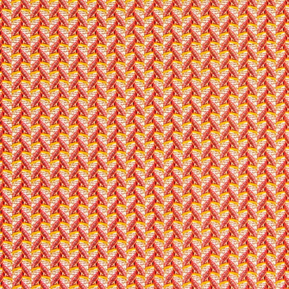 Popelín Viscosa Abanicos Wax Rojo - Ribes y Casals