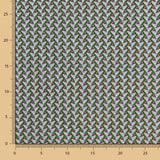 Popelín Viscosa Abanicos Wax Verde - Ribes y Casals