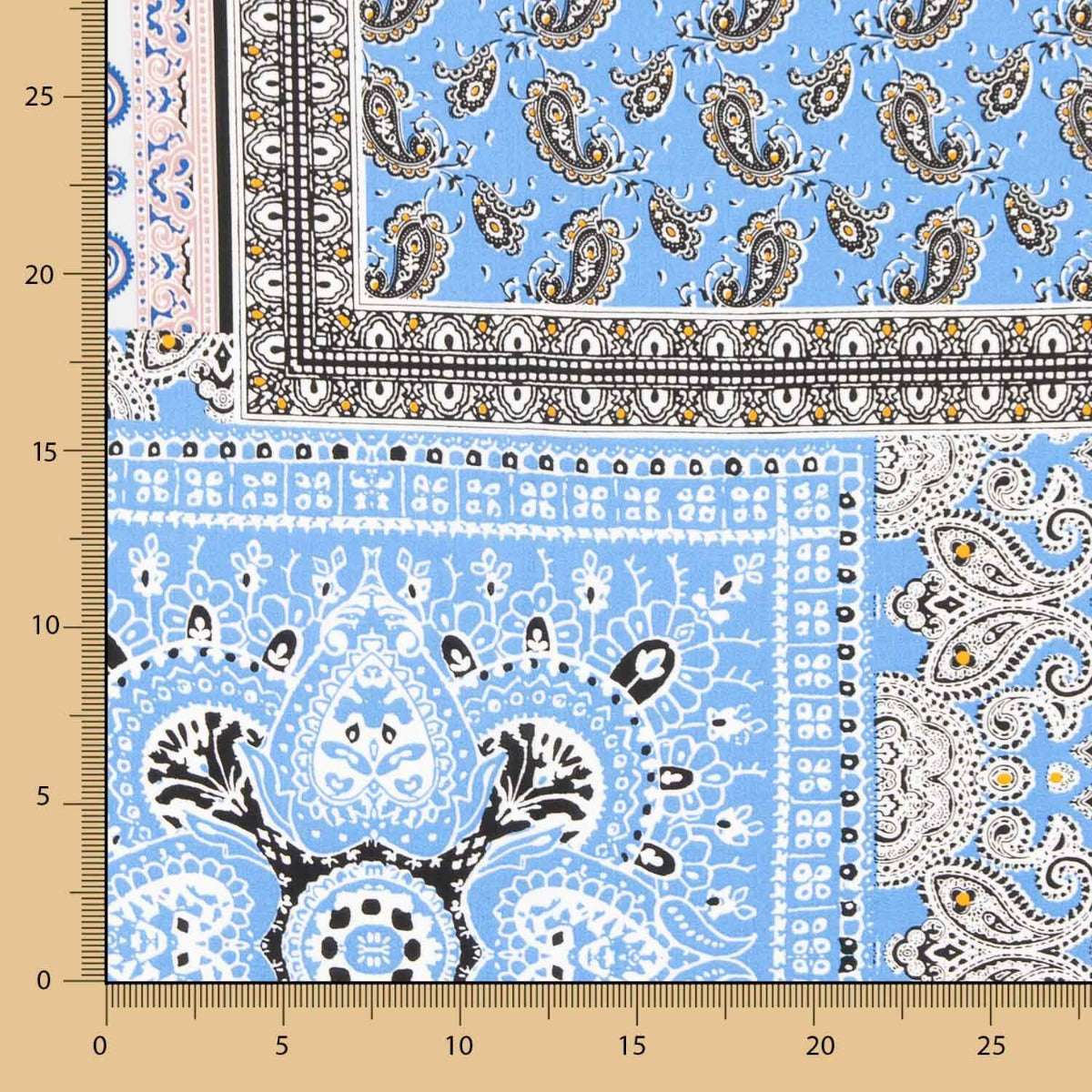 Popelín Viscosa Bandana Azul - Ribes y Casals