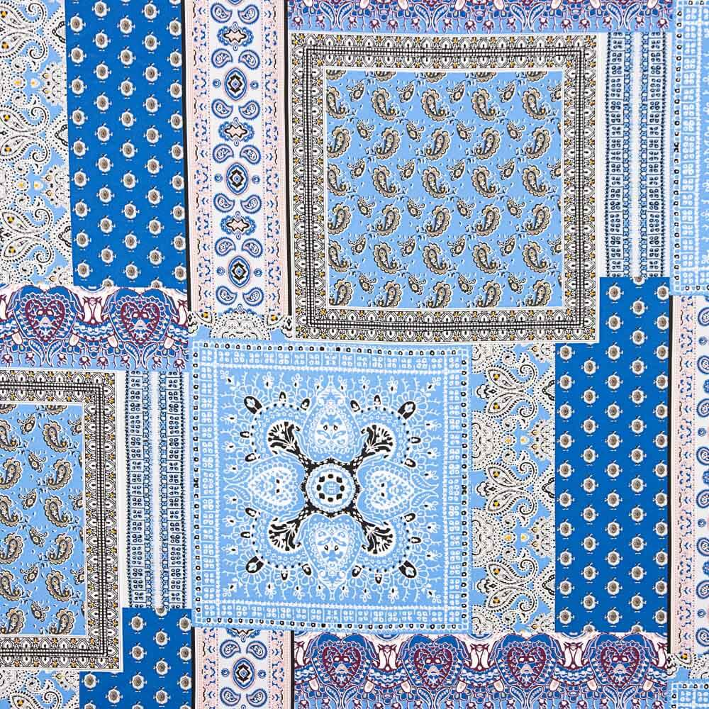 Popelín Viscosa Bandana Azul - Ribes y Casals