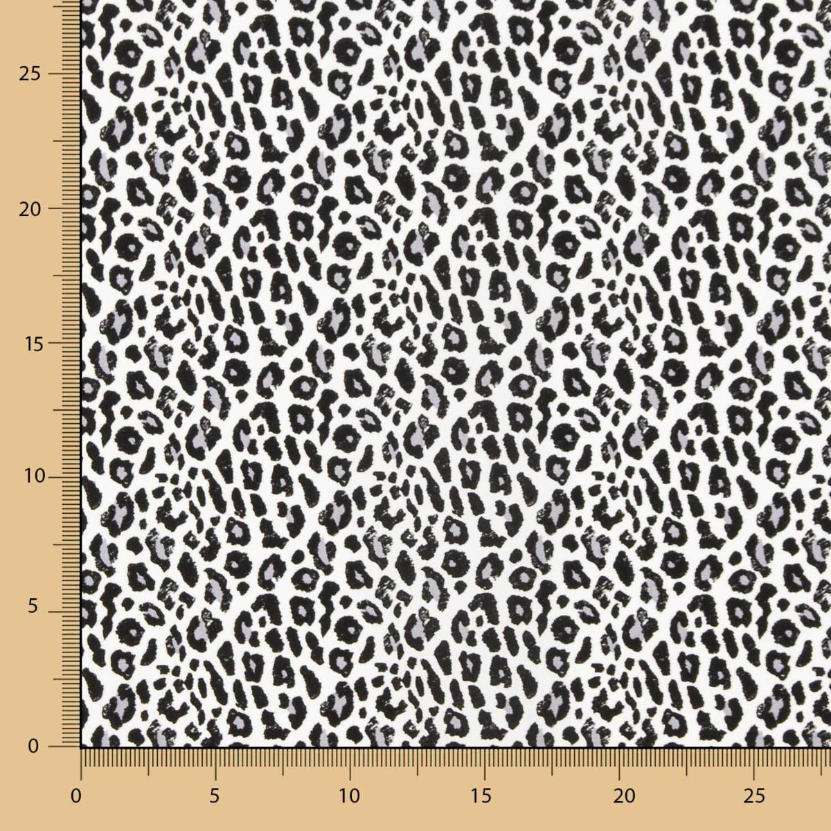 Popelín Viscosa Leopardo Gris - Ribes y Casals