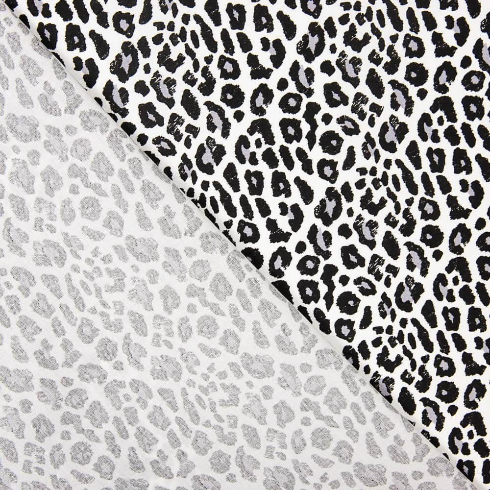 Popelín Viscosa Leopardo Gris - Ribes y Casals