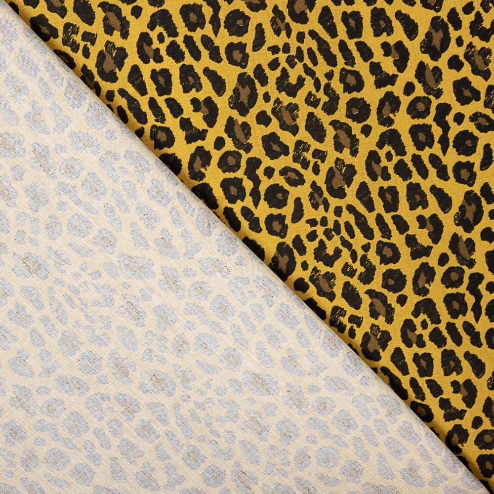 Popelín Viscosa Leopardo Ocre - Ribes y Casals