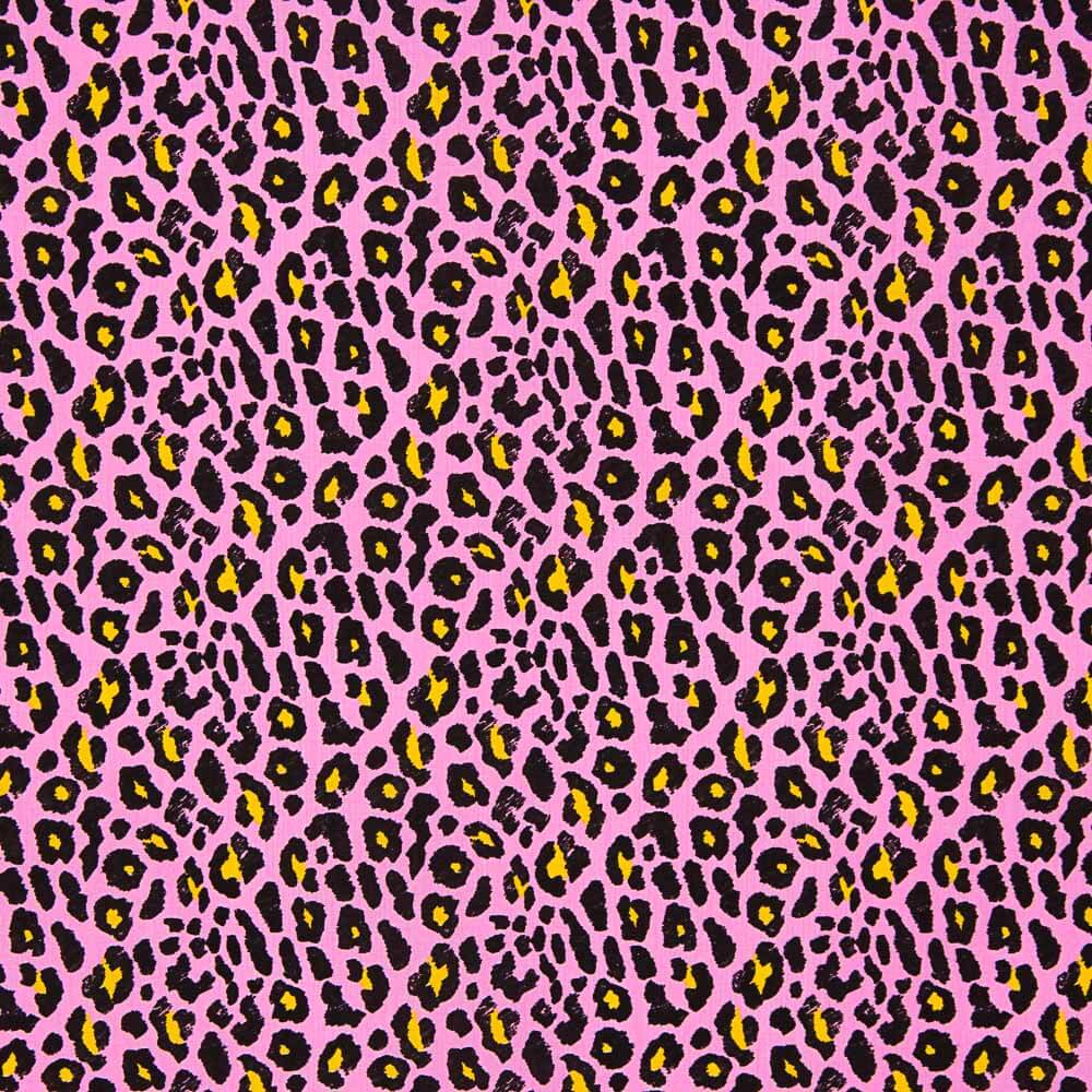 Popelín Viscosa Leopardo Rosa - Ribes y Casals