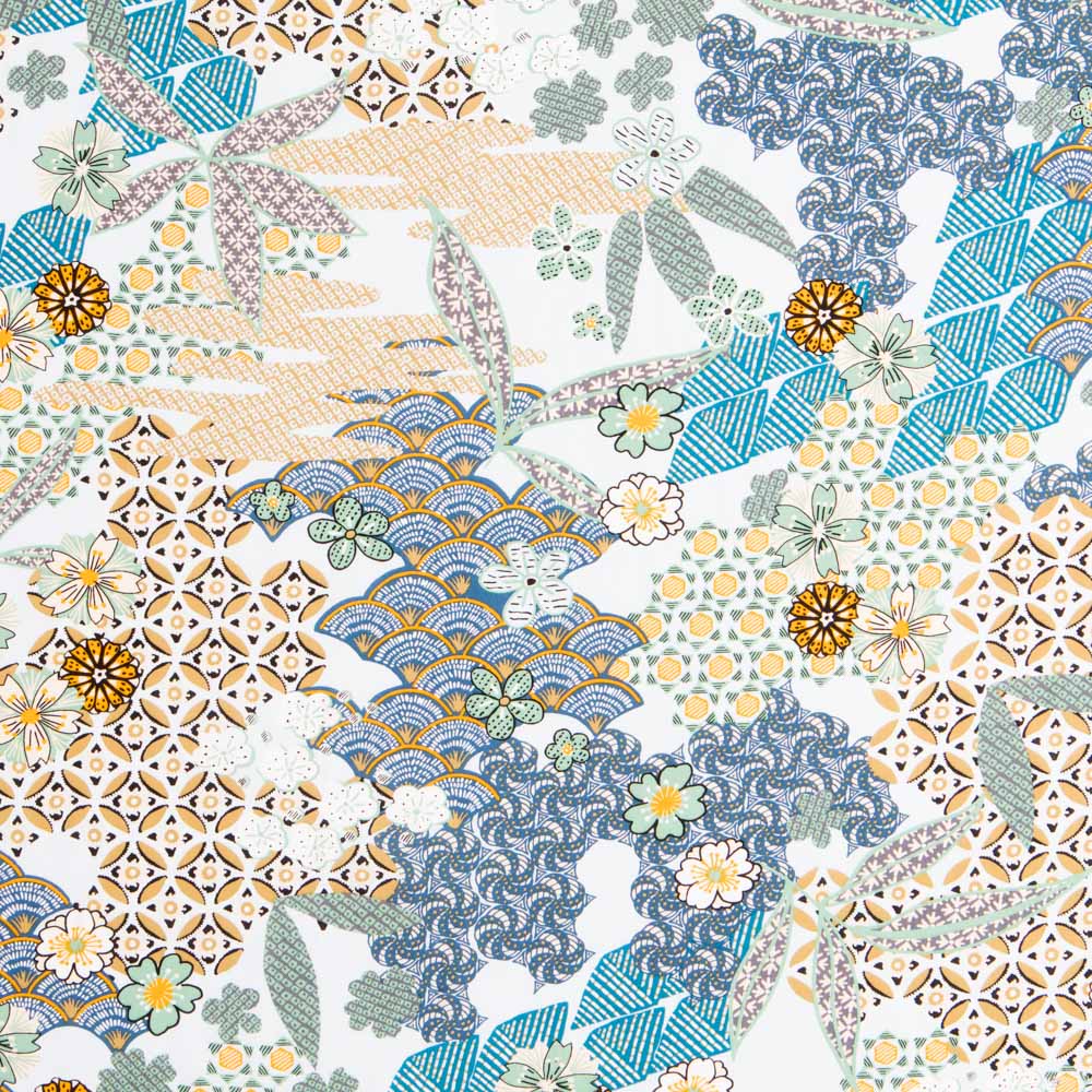Popelín Viscosa Patchwork Wax Verde - Ribes y Casals