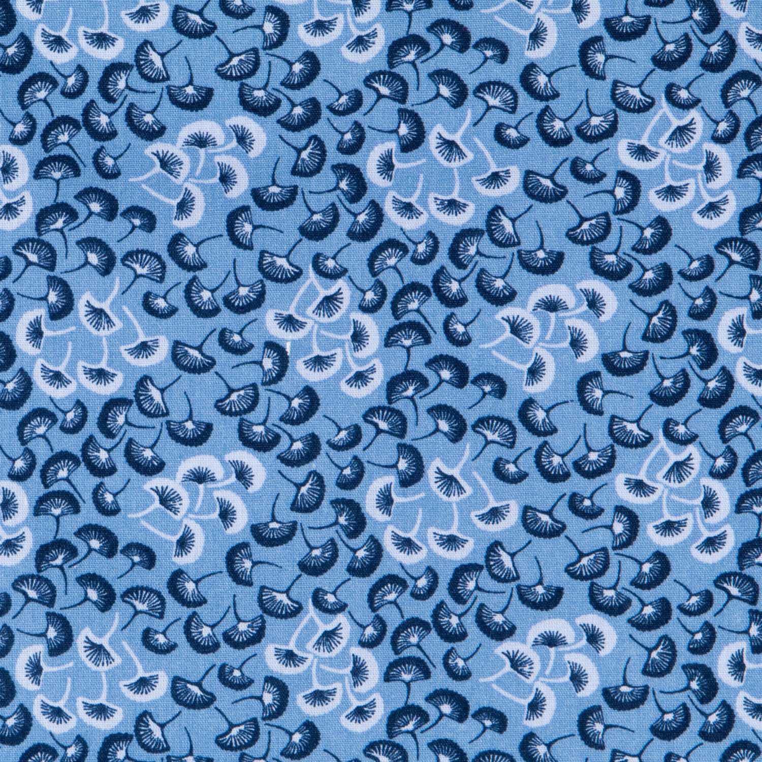 Popelín Abanicos Azul - Ribes y Casals