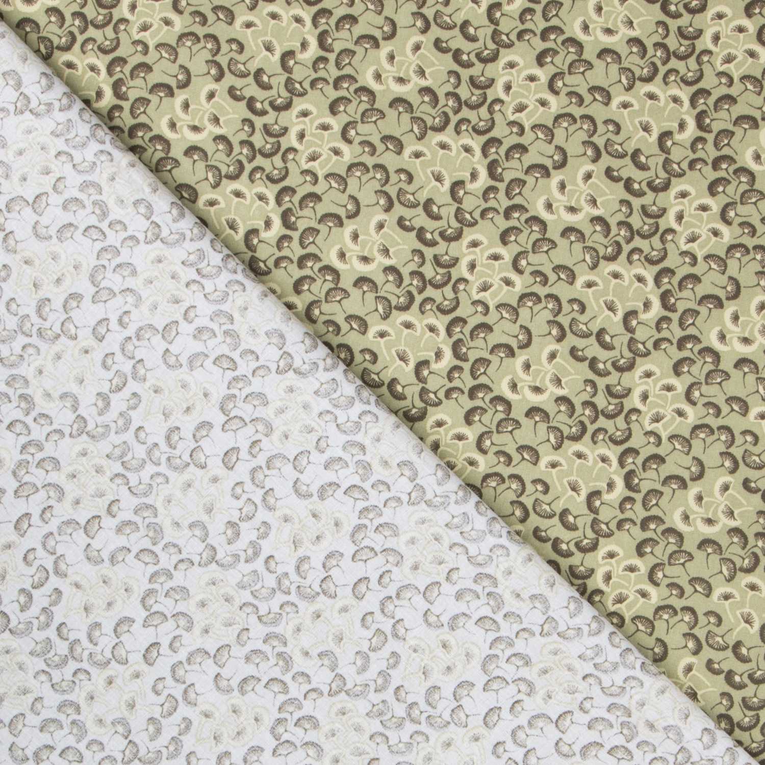 Popelín Abanicos Verde - Ribes y Casals