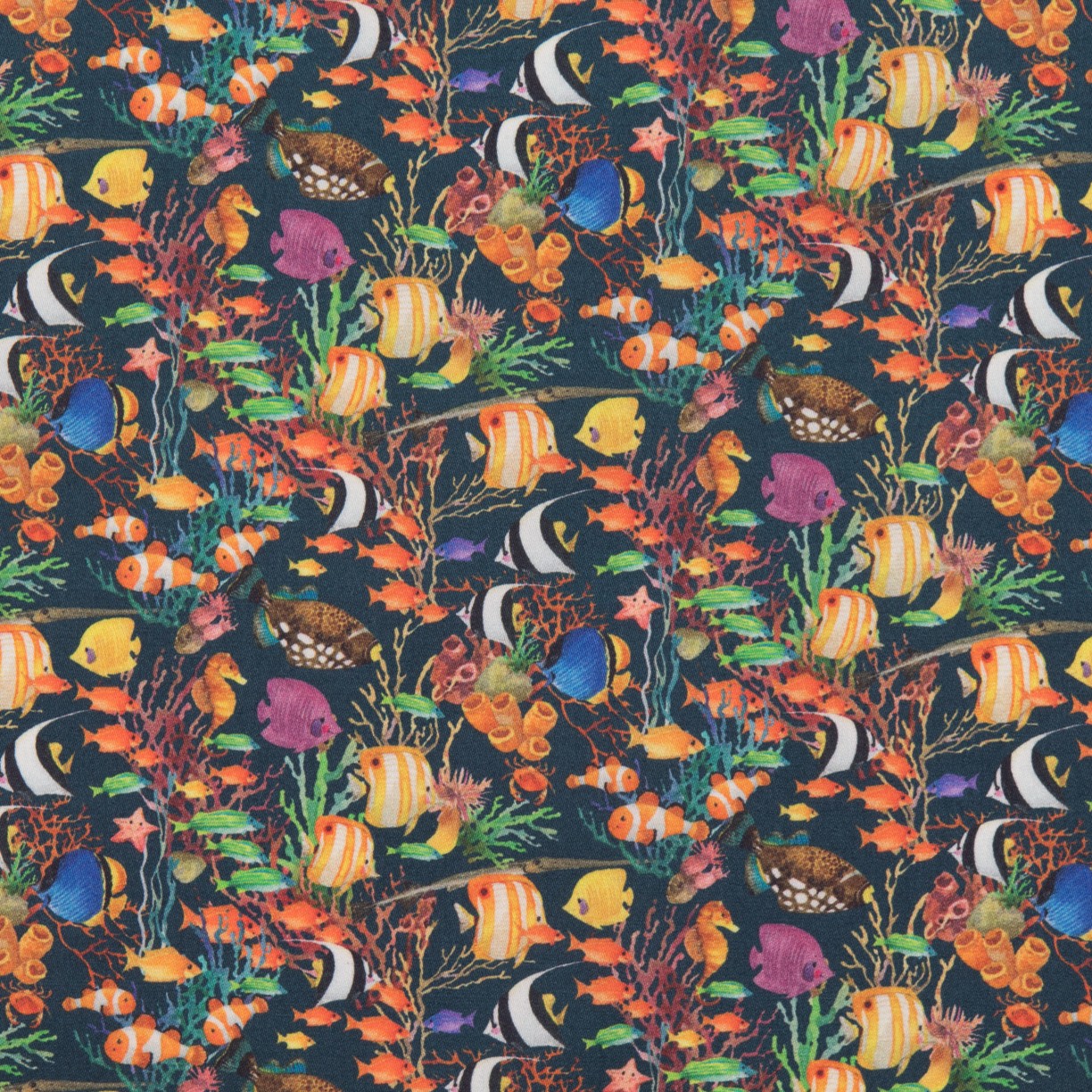 Popelín Algodón Acuario Marino - Ribes y Casals