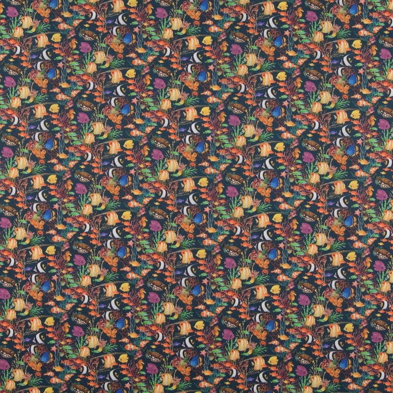 Popelín Algodón Acuario Marino - Ribes y Casals