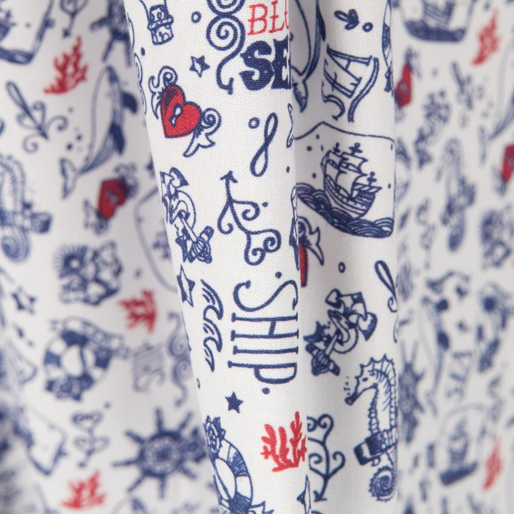 Popelín Algodón Deep Blue Sea - Ribes y Casals