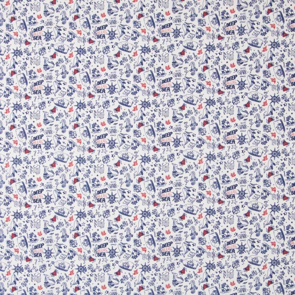 Popelín Algodón Deep Blue Sea - Ribes y Casals