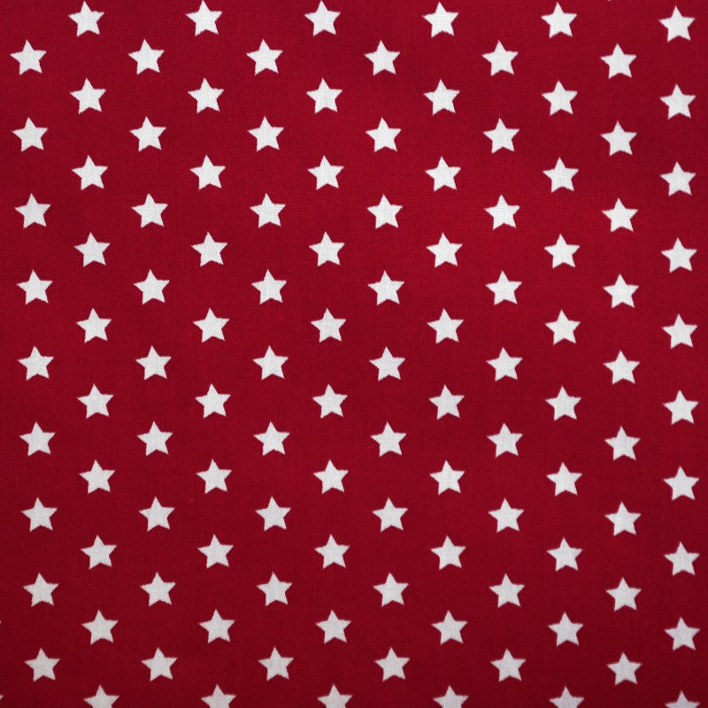 Popelín Algodón Estrellas Rojo - Ribes y Casals