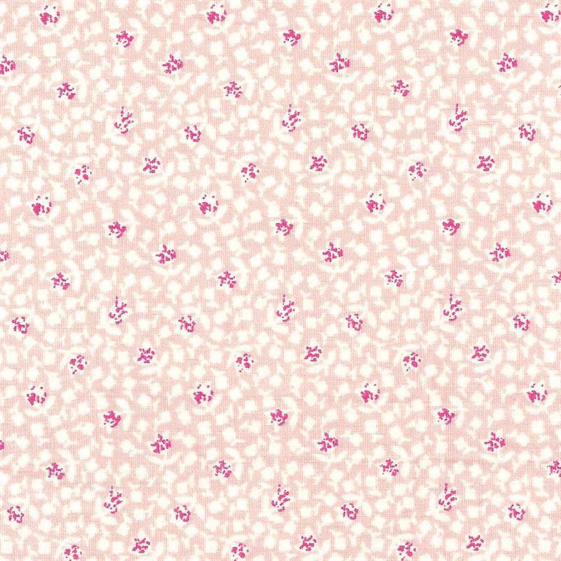 Popelin Algodón Flor Pequeña Rosa - Ribes y Casals