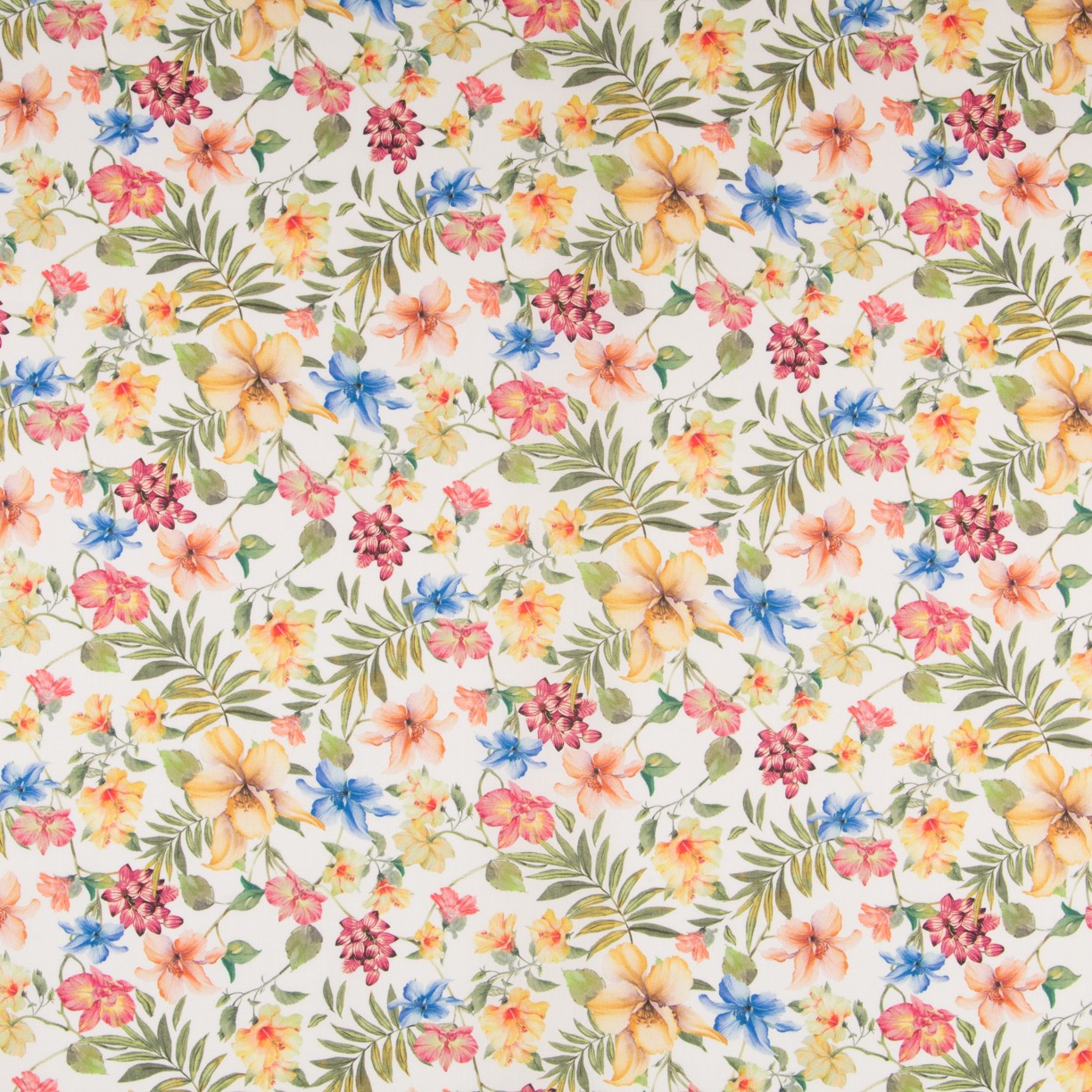 Popelín Algodón Flores Blanco - Ribes y Casals