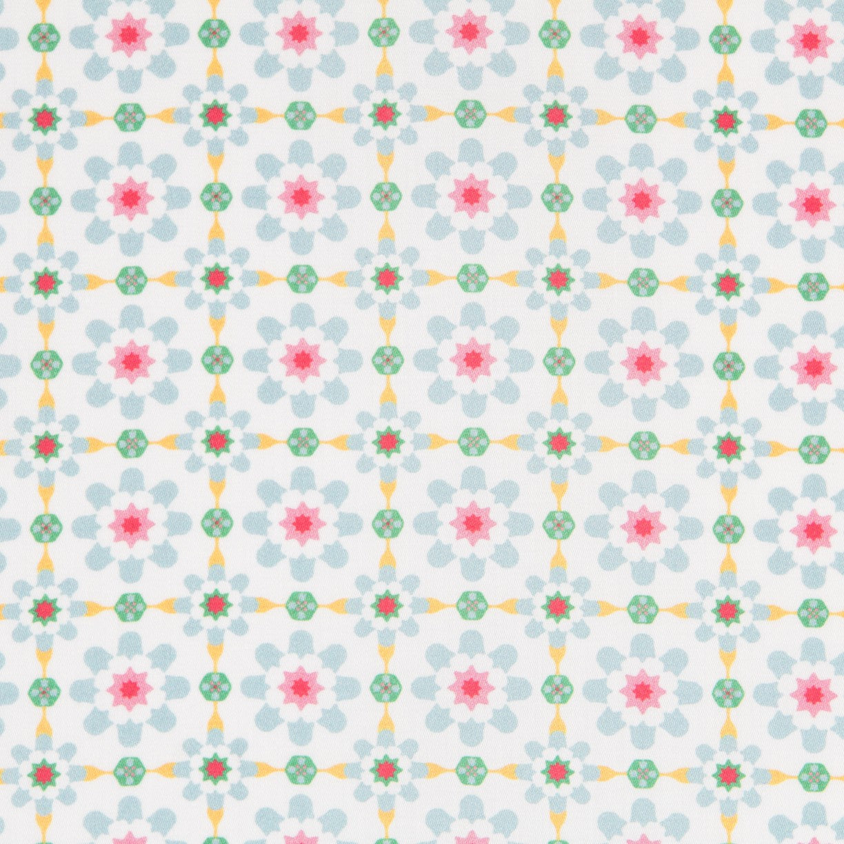 Popelín Algodón Geométrica Blanca - Ribes y Casals