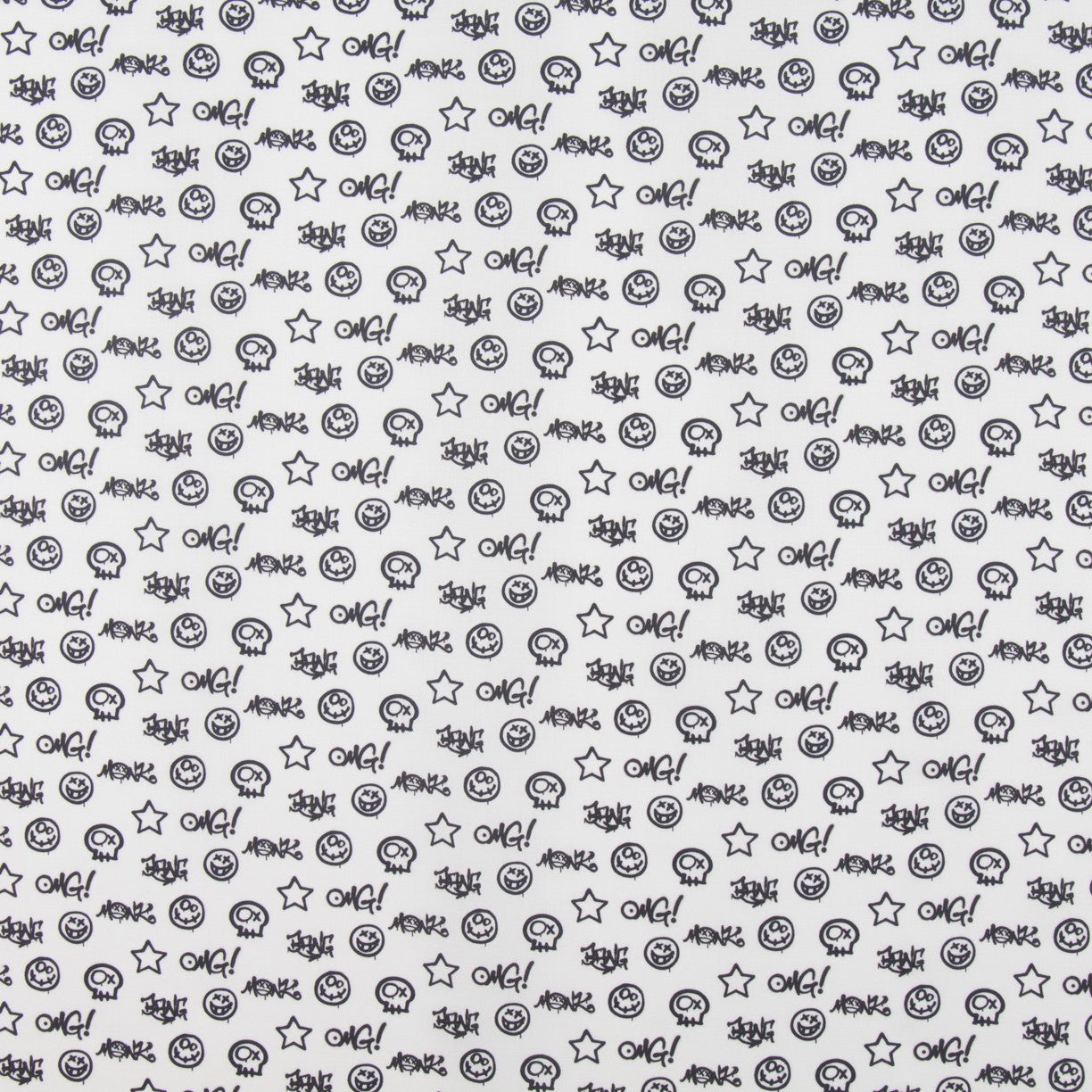 Popelín Algodón Graffiti Blanca - Ribes y Casals