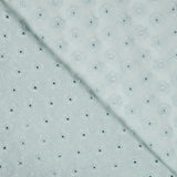 Popelín Bordado Floral Verde Menta - Ribes y Casals