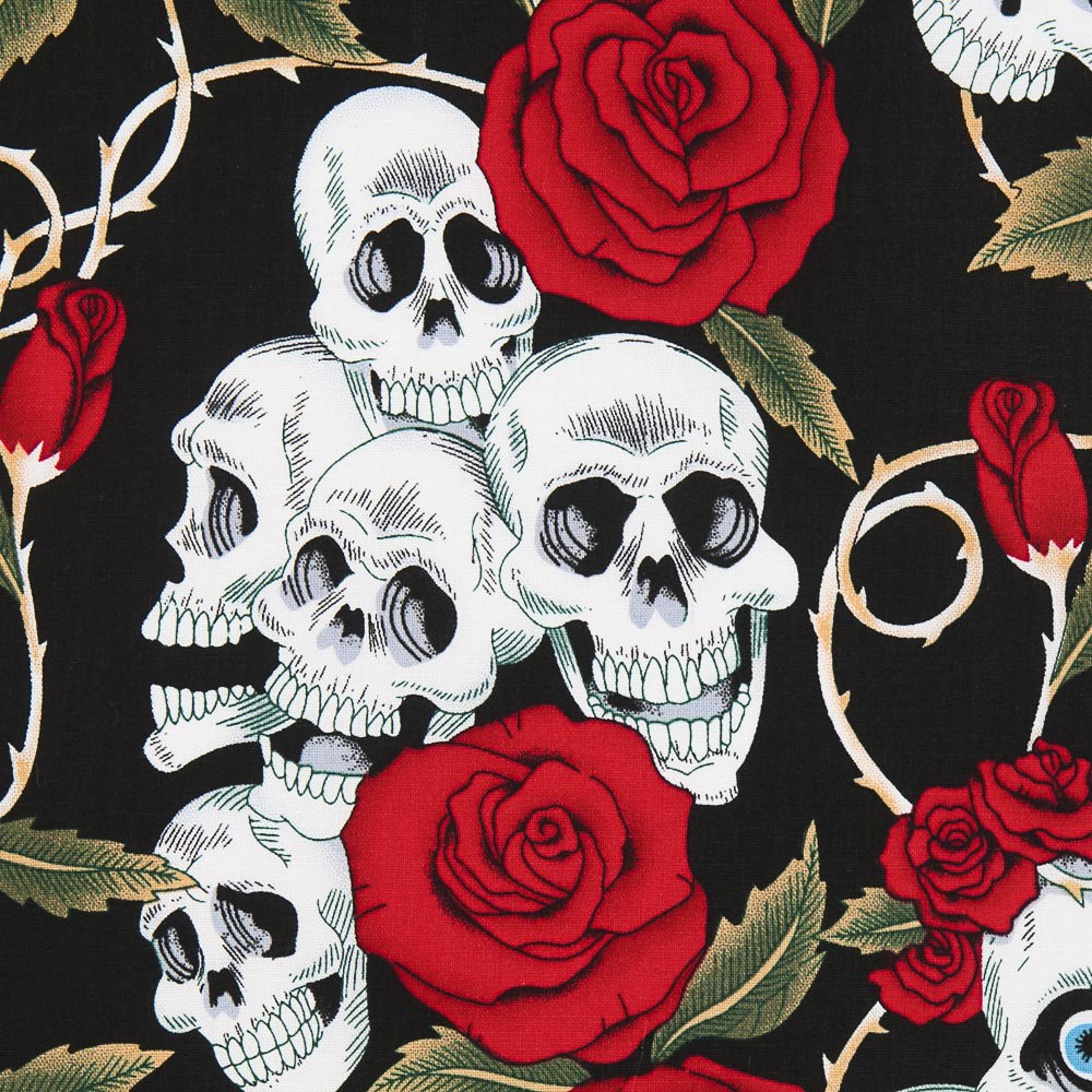 Popelín Calaveras y Rosas - Ribes y Casals