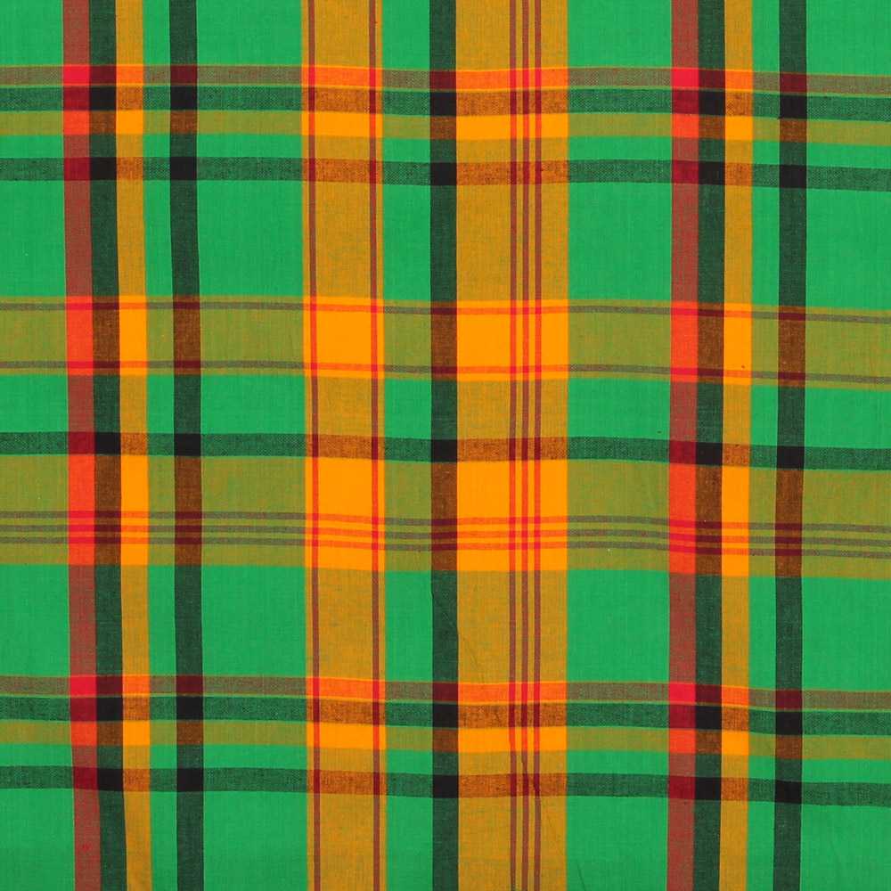 Popelín Camisa Algodón Naranja Verde - Ribes y Casals